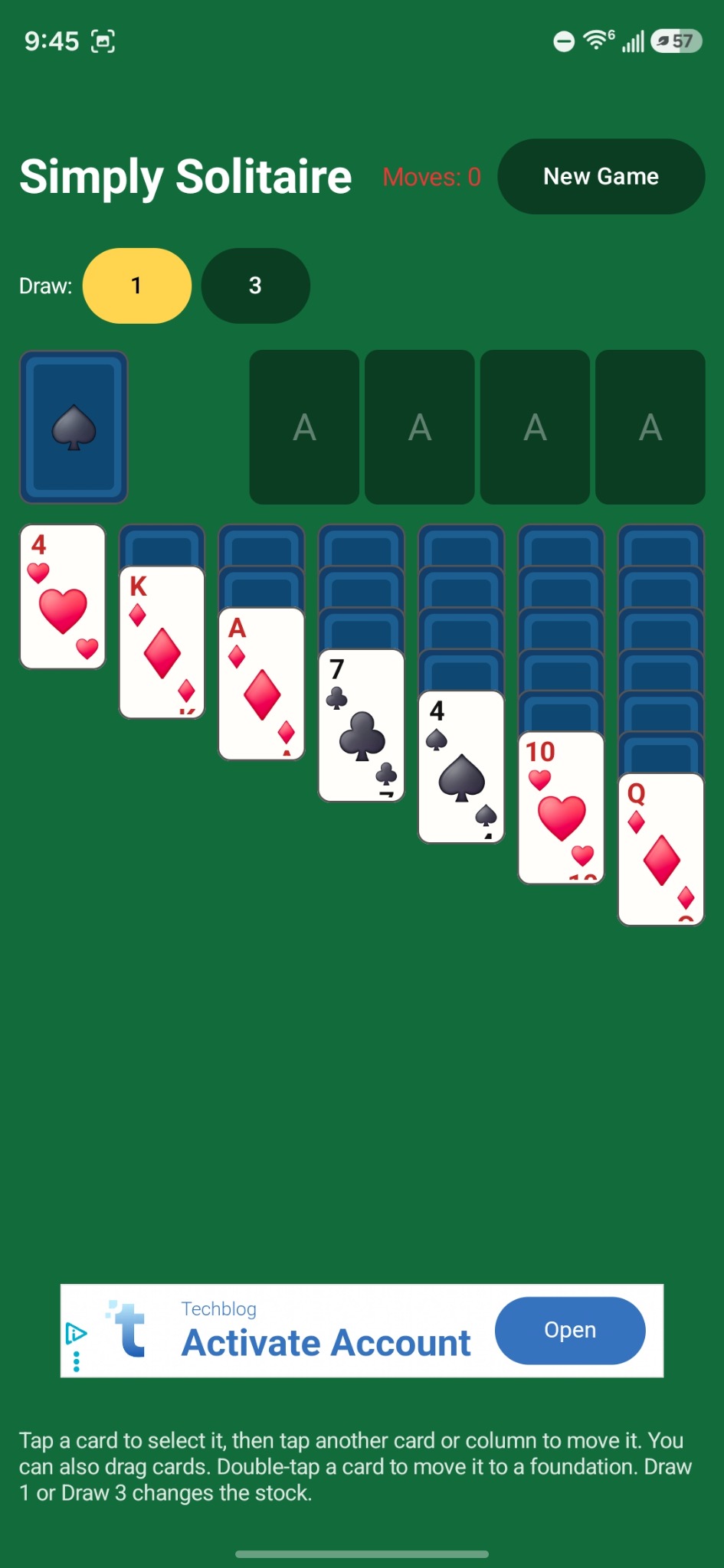 Simply Solitaire Android app preview